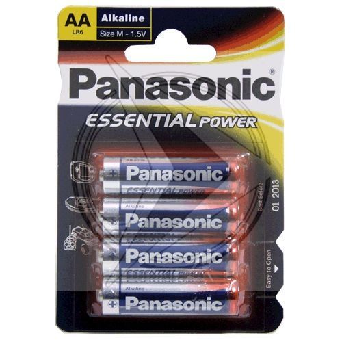 Pila Panasonic LR-06 Alcalina AA. Caja de 12 blister de 4 unid