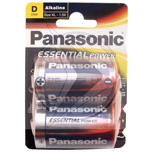 Pila Panasonic LR-20 Alcalina. Caja de 12 blister de 2 unid