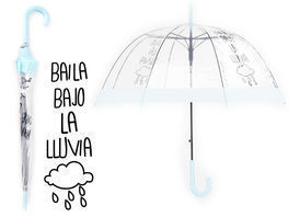 Paraguas transparente Baila Bajo Lluvia 83cm 6 unid.