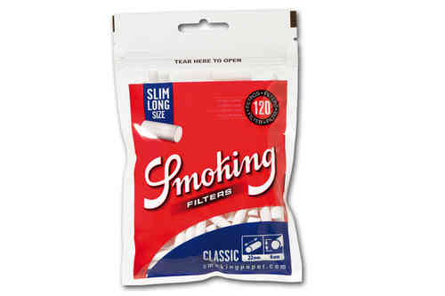Filtros Smoking Long Slim 120 filtros. Caja de 30 bolsitas
