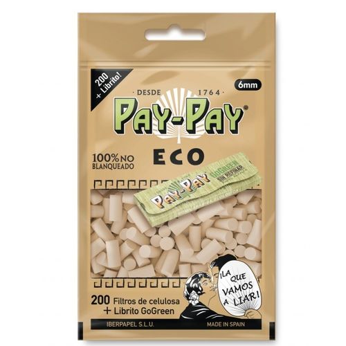 Filtros Pay-Pay 200 Filtros (6MM) Eco+Librito Gogreen (70MM)(35X200)